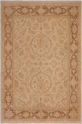 handmade Traditional Kafkaz Tan Brown Hand Knotted RECTANGLE 100% WOOL area rug 9 x 12